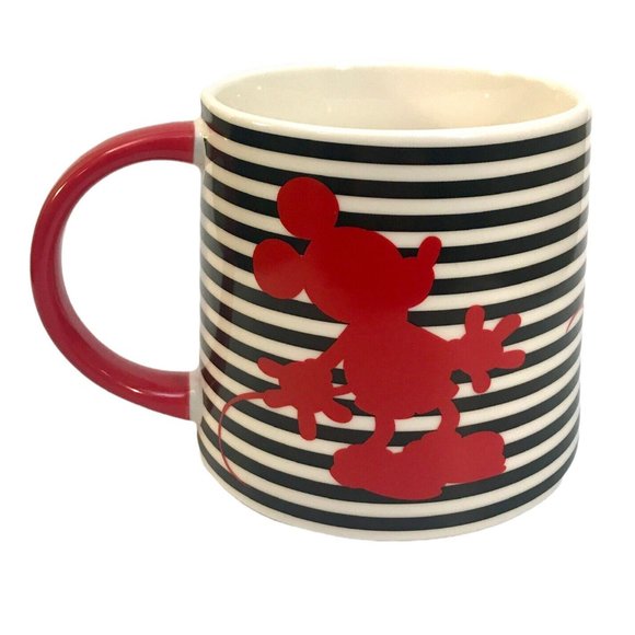 Disney Mickey Mouse Red Silhouette Oversized 26oz Porcelain Coffee Cup Mug - Picture 1 of 6